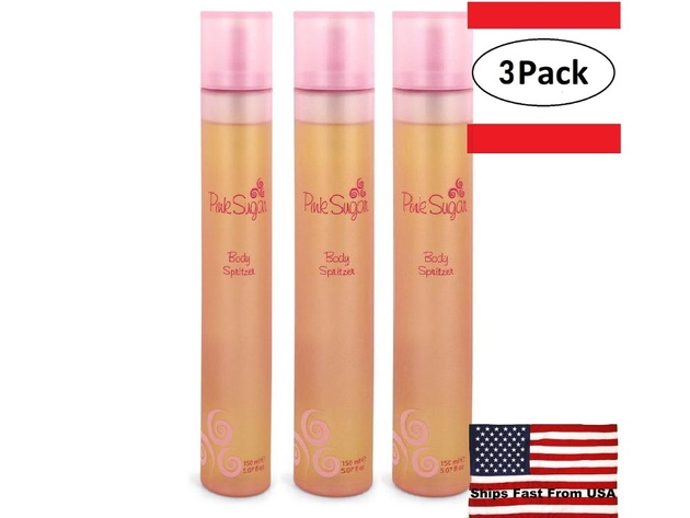 3 Pack Pink Sugar by Aquolina Body Spritzer 5 oz for Women