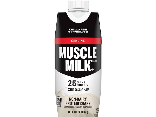 Muscle Milk Genuine Rich and Delicious Protein Shake, 25g Protein, Creamy Vanilla, 44 Ounces, 4 Count