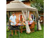 Costway Outdoor 2-Tier 10'x10' Gazebo Canopy Shelter Awning Tent Patio Garden Screw-free structure Brown