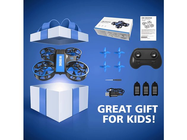 Small RC Quadcopter with 3 Batteries, Hold Height, 3D Flip, Auto Rotating, Headless Mode, 3 Speeds