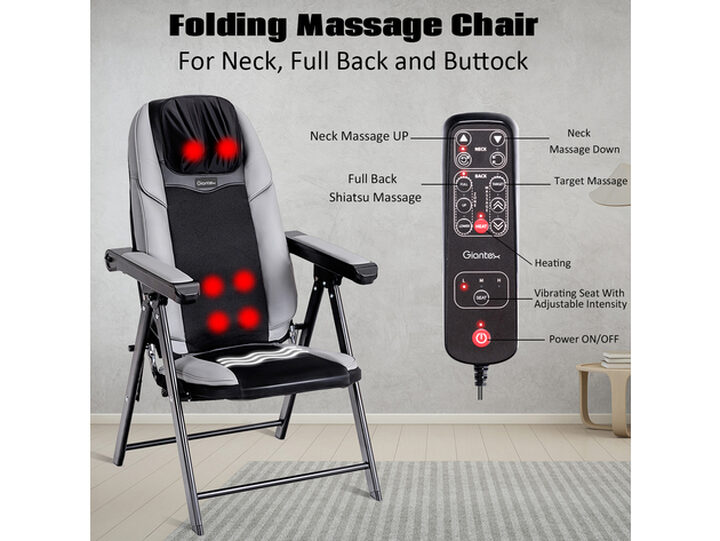 Portable Massage Chair for Back and Neck with Heat/Shiatsu and