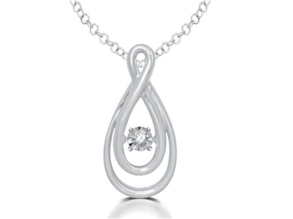 Glittering Stars Dancing Diamond Pendant Necklace In Sterling Silver With Chain Stacksocial - Dancing Diamond Pendant