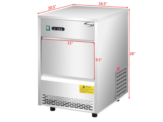 Costway Commercial Automatic Ice Maker Machine 70lbs/24h Stainless Steel Freestanding