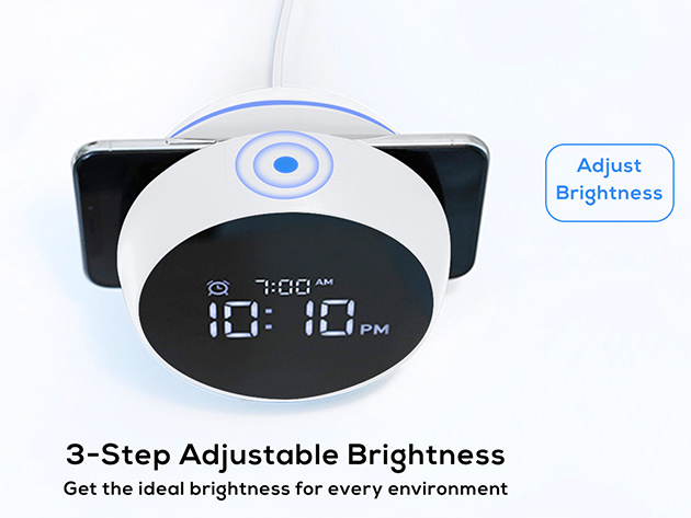 Desktop Wireless Charger with Alarm Clock