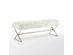 Aurora Faux Fur X-Leg Bench Chrome White