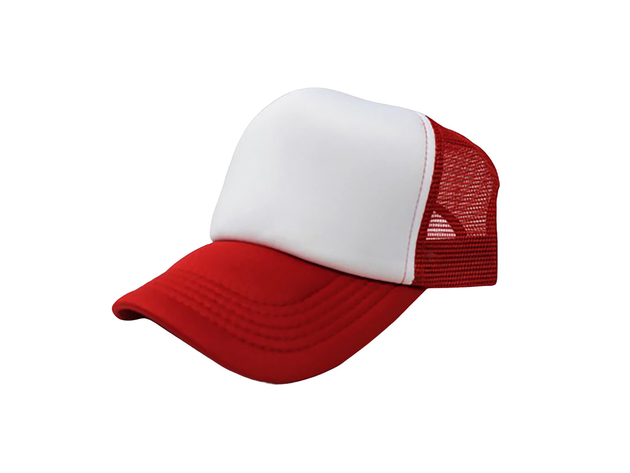 6-Pack Trucker Hat Adjustable Cap - White & Red