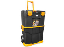 Costway Rolling Toolbox Stackable Cabinet Storage Chest Organizer w/ Foldable Handle - Black, Yellow