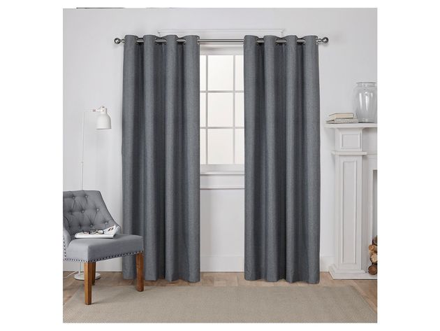 Exclusive Home Curtains London Thermal Textured Window Curtain Panel Pair, 108 Inches x 54 Inches, Charcoal