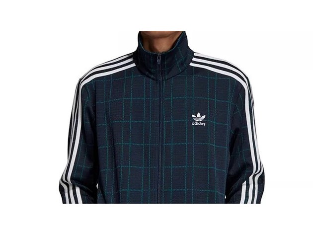 Adidas Men's Originals Adicolor Tartan Track Jacket Size  Blue Size XX Large