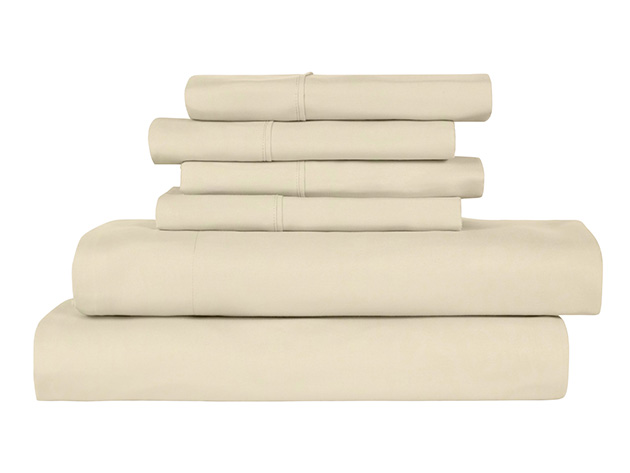 6-Piece Bamboo-Blend Comfort Luxury Sheet Set (Khaki/King)