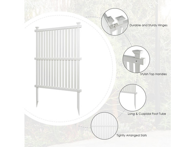 Costway Outdoor Privacy Screen Space Divider Patio Garden 36''x 48'' White, 2-Pack 