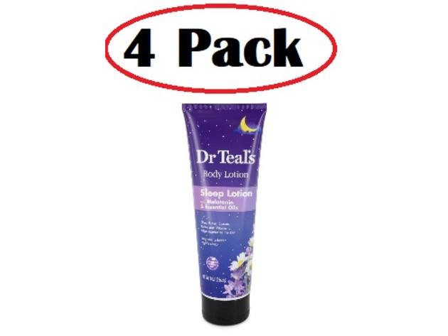 4 Pack of Dr Teal's Sleep Lotion by Dr Teal's Sleep Lotion with Melatonin & Essential Oils Promotes a better night's sleep (Shea butter, Cocoa Butter and Vitamin E 8 oz