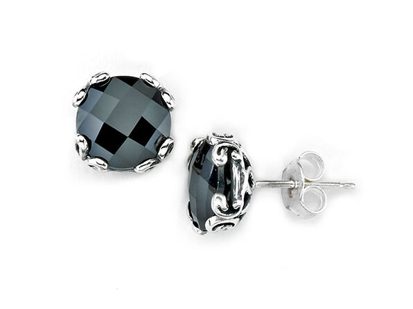 Midnight Hour Sterling Silver Black Spinel Stud Earrings Joyus Product 20765 Shots1 Image