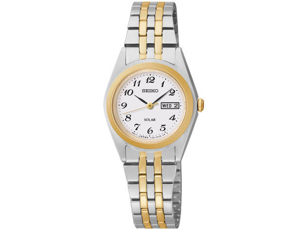 Seiko SUT116 Womens Silver & Gold Core Solar Watch