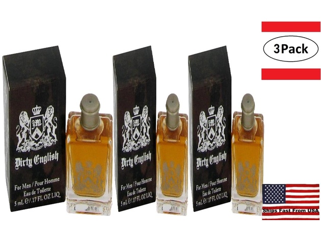 3 Pack Dirty English by Juicy Couture Mini EDT .17 oz for Men