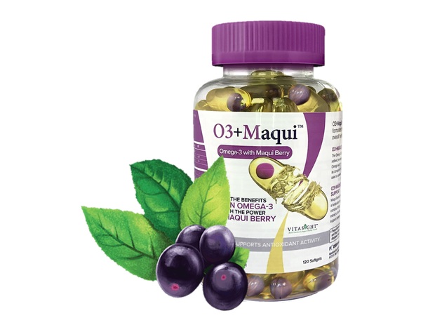 Omega 3 + Maqui Berry with added EPA & DHA essential fatty acids-rich in antioxidants, Supports Immune System, Joint, Heart, Skin & Brain Health-High potency 120 Softgels