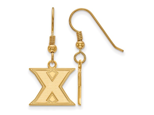NCAA 14k Gold Plated Silver Xavier University Small Dangle Earrings