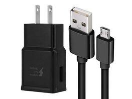 Cricket Wireless Samsung Galaxy Adaptive Fast with Micro USB Cable for All Wireless Phones-Black