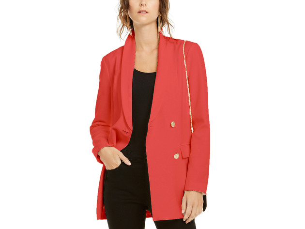 INC International Concepts Women's Double-Breasted Blazer Red Size Large