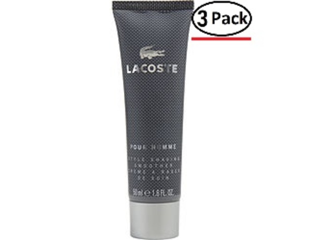 LACOSTE POUR HOMME by Lacoste SHAVING SMOOTHER 1.6 OZ for MEN ---(Package Of 3)