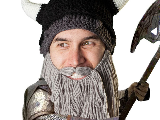 Beard Head® The First Ever Bearded Headwear: Barbarian Pillager (Grey)