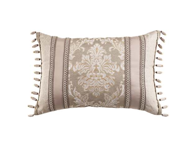 Croscill Ava Geometric Pattern 22 Inches x 15 Inches Boudoir Decorative Pillow, Almond