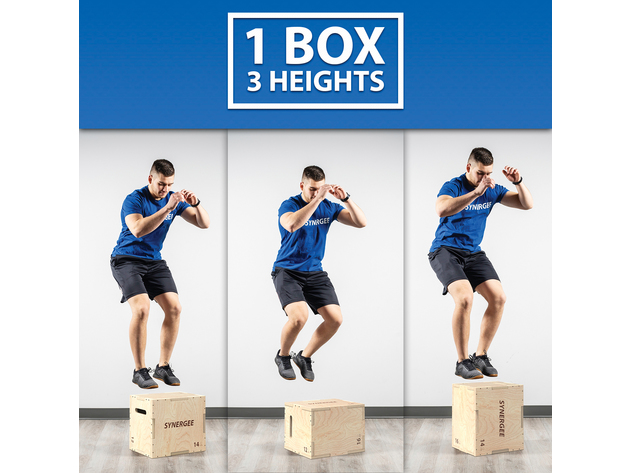 Synergee 3-in-1 Wood Plyo Boxes - 16-14-12