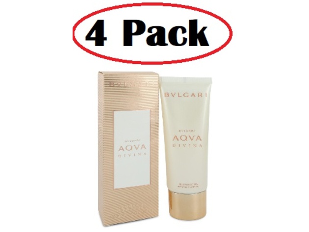 4 Pack of Bvlgari Aqua Divina by Bvlgari Shower Gel 3.4 oz