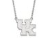 10k White Gold U of Kentucky Large 'UK' Pendant Necklace