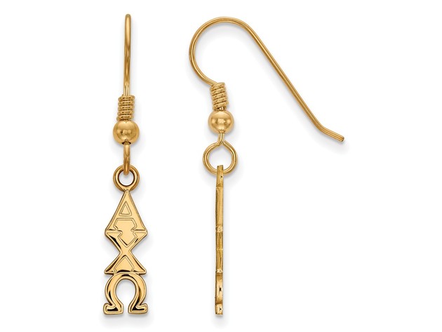 14K Plated Silver Alpha Chi Omega Small Dangle Earrings
