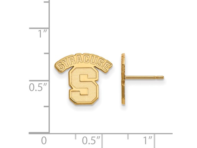 NCAA 14k Gold Plated Silver Syracuse University SM Post Earrings