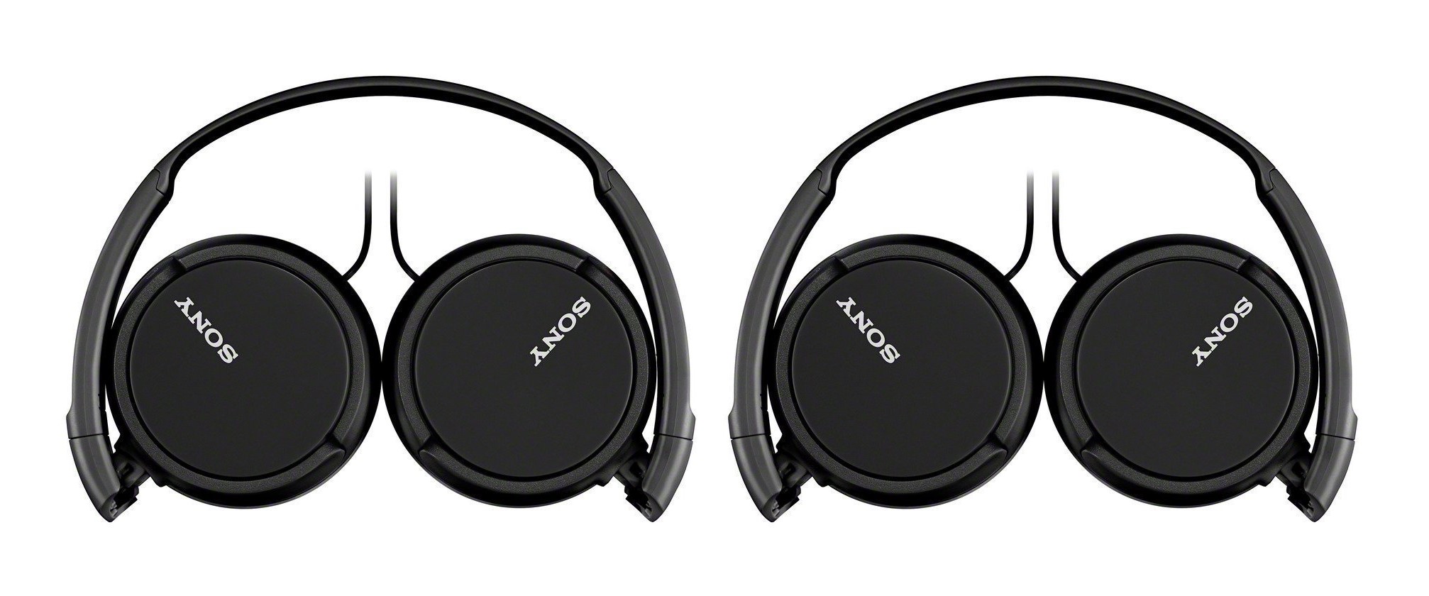 2-PACK Sony MDR-ZX110AP Extra Bass Wired Headphones with Microphone, Smartphone Headset for iPhone & Android with In-Line Remote & Microphone, 30mm Drivers, Black (Refurbished)