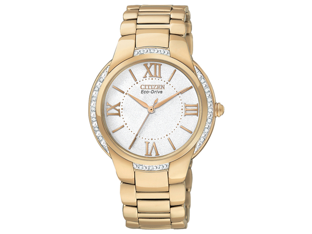Ladies Citizen Eco Drive Watch in Rose Gold Tone Stainless Steel (EM0093-59A)