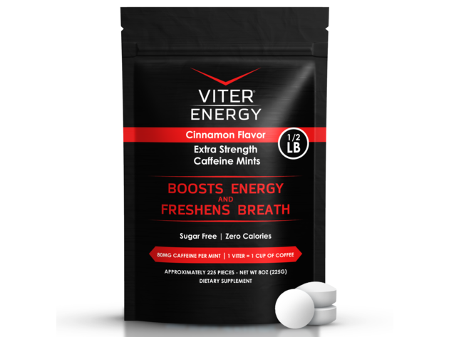 Viter Energy Extra Strength Caffeine Mints - Cinnamon / 1/2 LB BULK (MINTS ONLY)