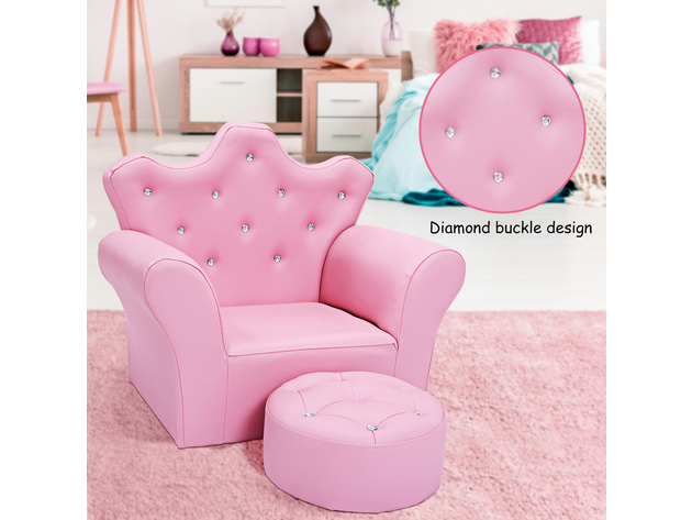 Costway Pink Kids Sofa Armrest Chair Couch Children Toddler Birthday ...
