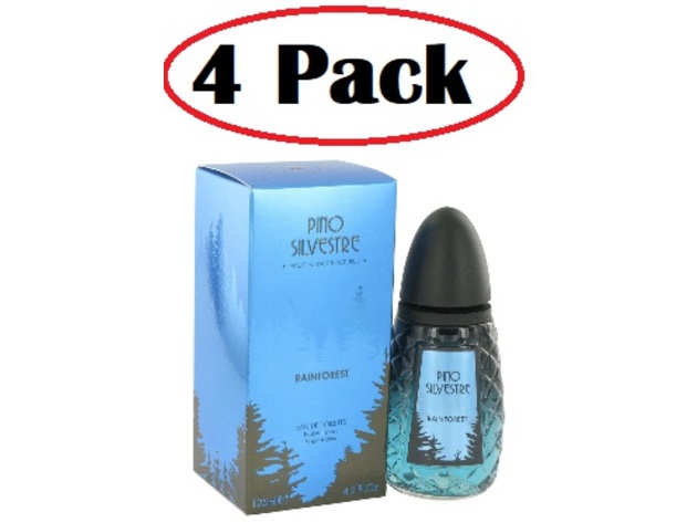 4 Pack of Pino Silvestre Rainforest by Pino Silvestre Eau De Toilette Spray 4.2 oz