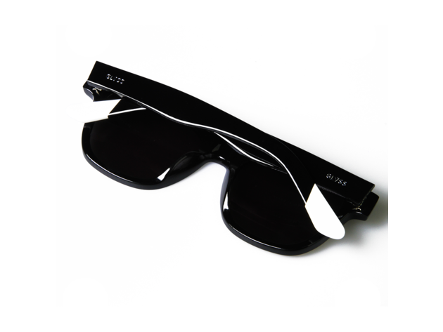 Roamer Sunglasses Black-White / Silver Mirror