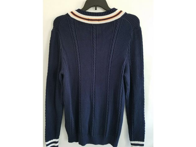 Club Room Men's Textured Cricket Sweater  Blue Size Medium