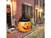 Costway 4ft Giant Inflatable Capped Pumpkin Lantern w/ LED & Halloween Wizard Witch Hat - Orange, Black