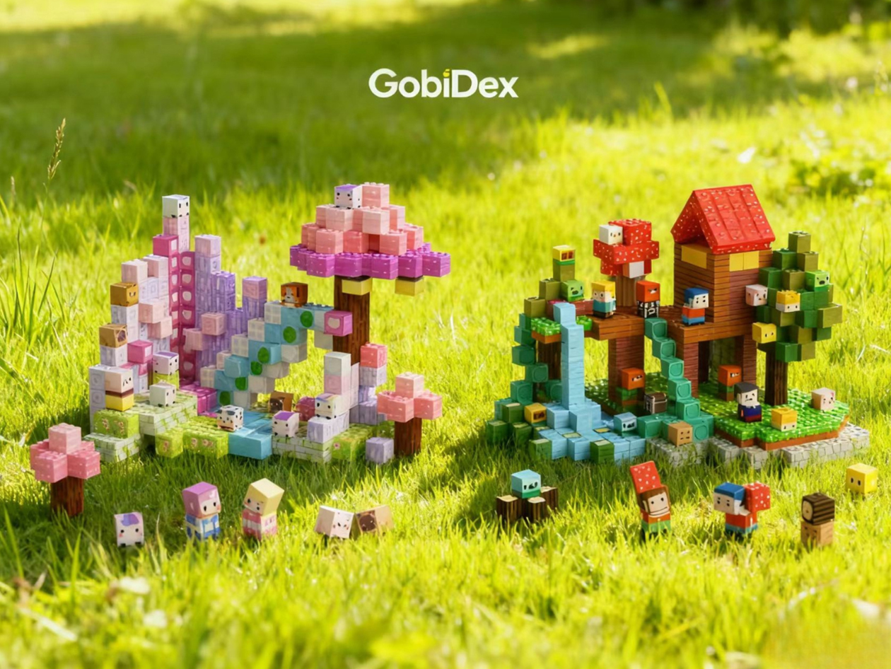 GobiDex Magnetic Building Block Set (Unicorn & Hilltop Hamlet)