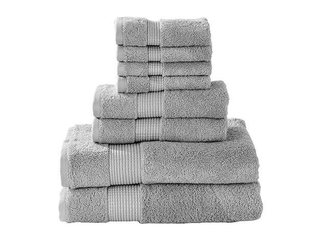Turkish Cotton 700 GSM Towels: Set of 8 (Grey)