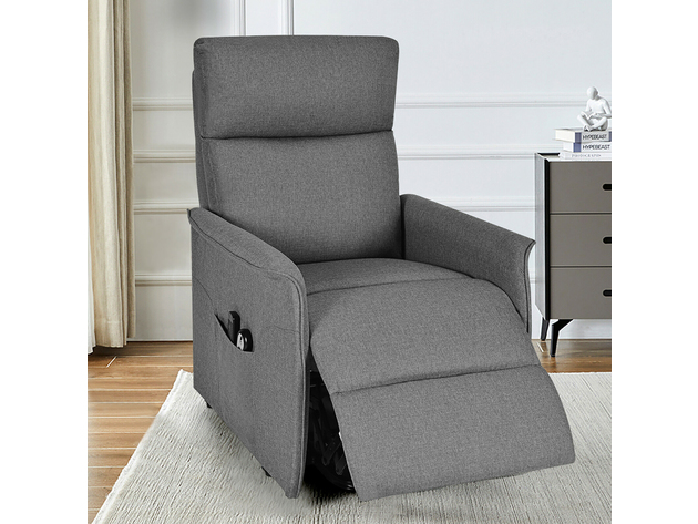 Costway Electric Power Lift Massage Chair Recliner Sofa Fabric Padded Seat Home - Gray