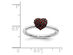 Natural Garnet Promise Heart Ring 1/3 Carat (ctw) in Sterling Silver - 9