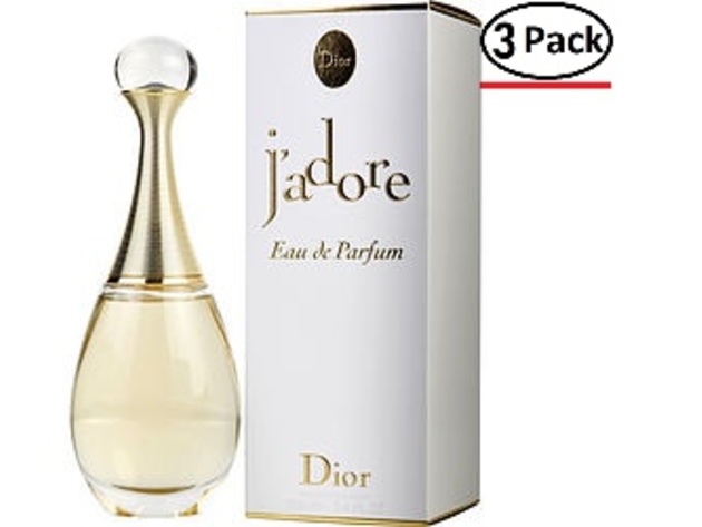 JADORE by Christian Dior EAU DE PARFUM SPRAY 3.4 OZ (Package Of 3)