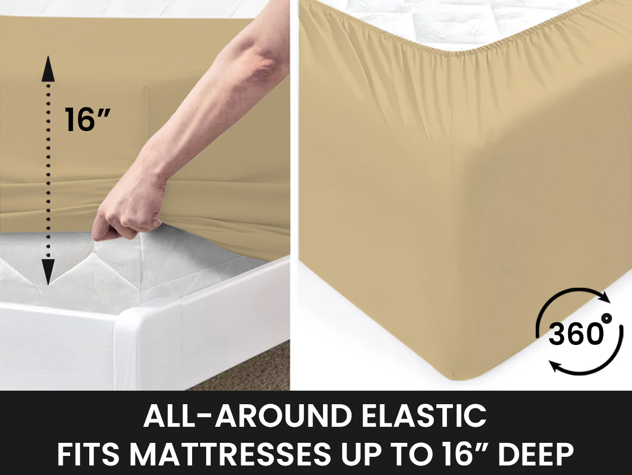 Super-Soft 1800 Series Bamboo Blend 6-Piece Sheet Set (Khaki/Full)
