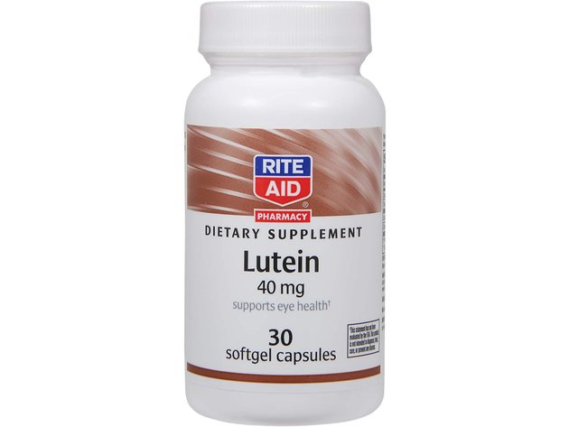 Rite Aid Lutein Natural Eye Vision Health Supplement Softgels, 40 Milligram, 30 Count