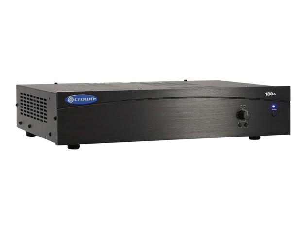 Crown Audio 180A 80 Watt Power Amplifier Commercial Grade Amplifier with Phoenix-type Line Inputs, Black (New Open Box)