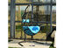 Hammock Chair with Stand Hanging Cushioned Swing Egg Chair for Indoor - Blue
