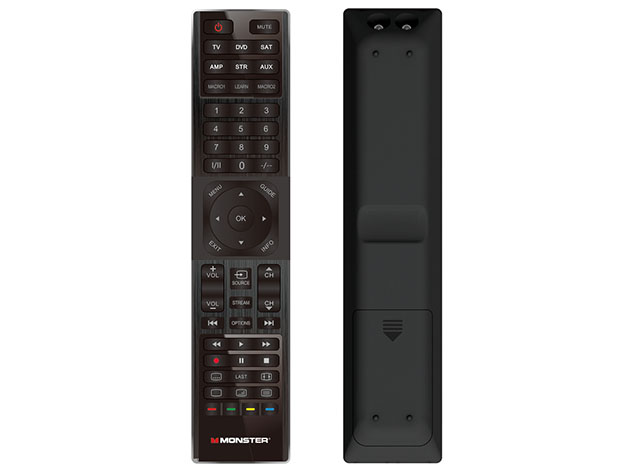 The front and back of a remote control.