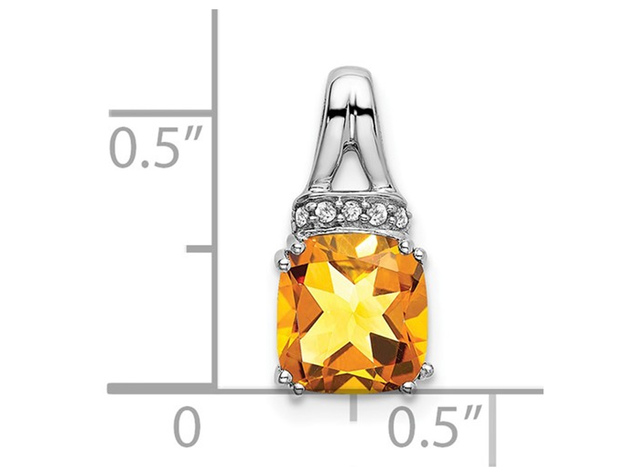 1.25 Carat (ctw) Drop Citrine Pendant Necklace in 14K White Gold with Chain